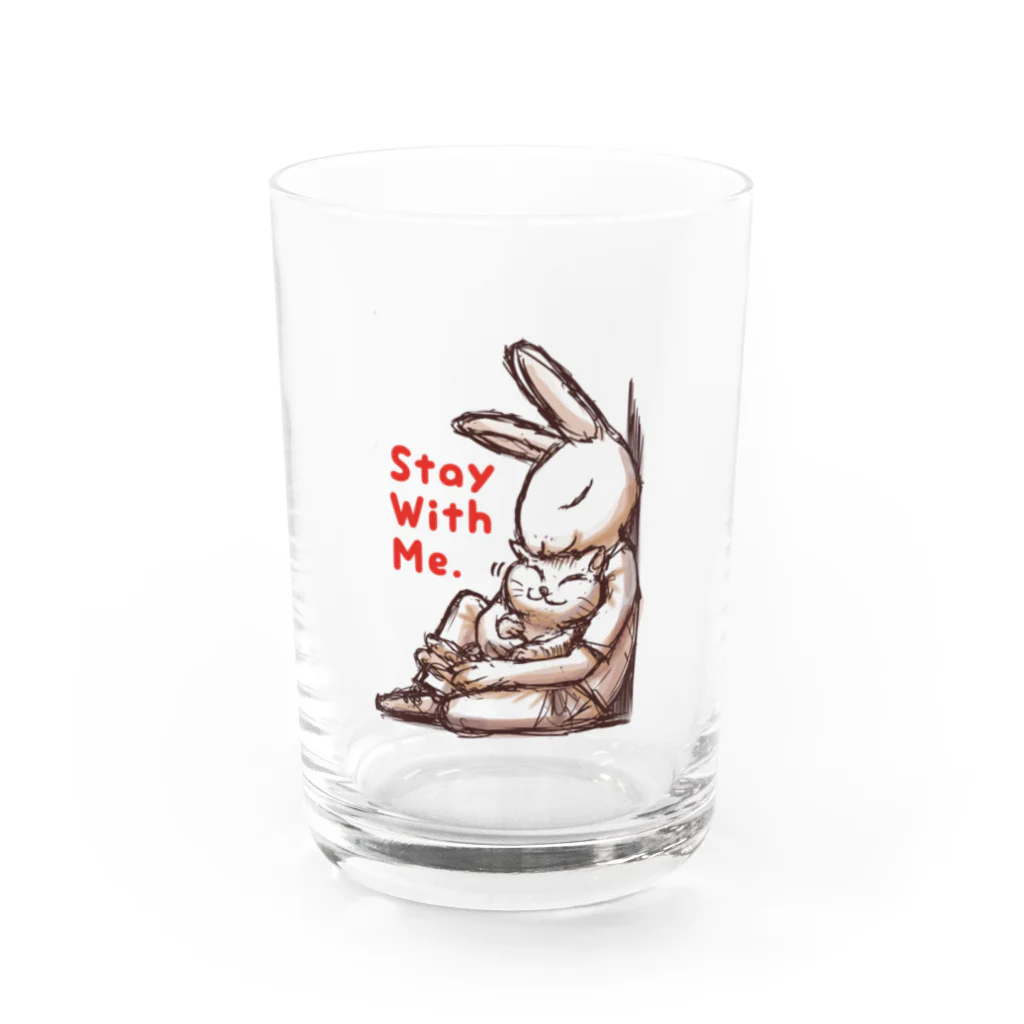 BeachBunnyのうさぎとねこ　Stay With Me Water Glass :front