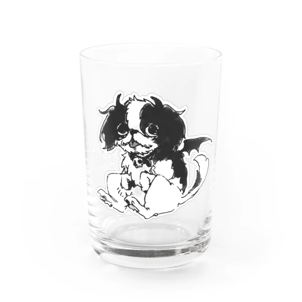 miuk⚰️fashionの《白黒ver.》デビル犬 Jack Water Glass :front