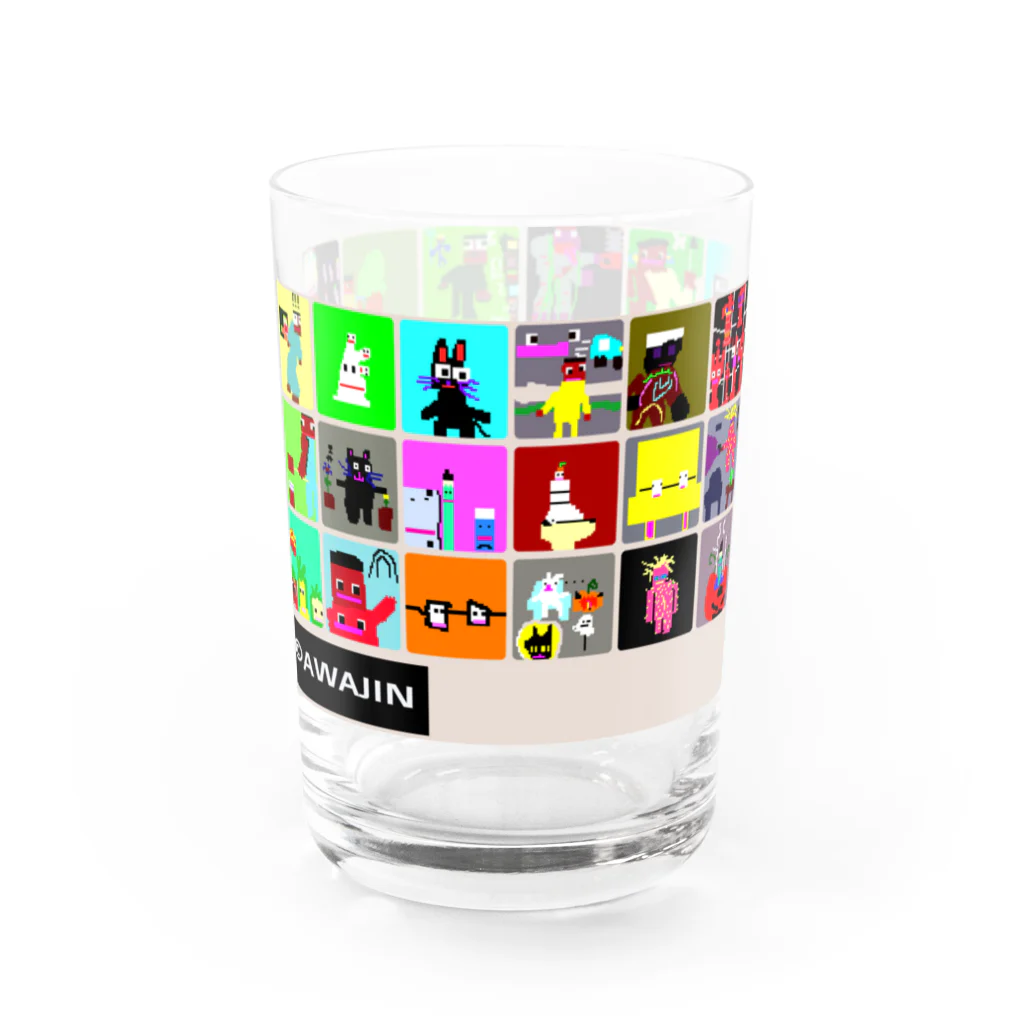 泡人FAMILIA🐩フィジカルマーケットの泡人FAMILIA　ピクセルアートグラス Water Glass :front