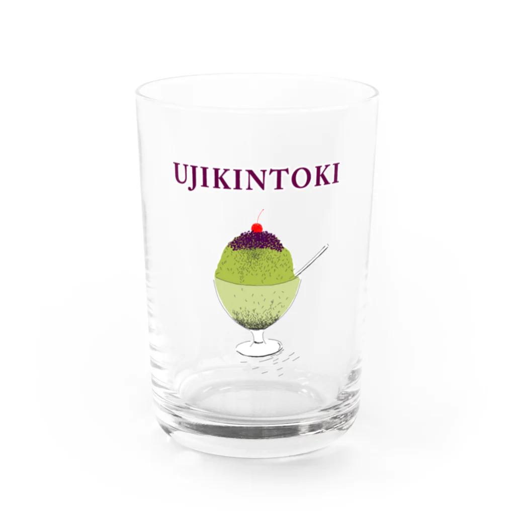 NIKORASU GOのかき氷デザイン「宇治金時」（Tシャツ・パーカー・グッズ・ETC） Water Glass :front