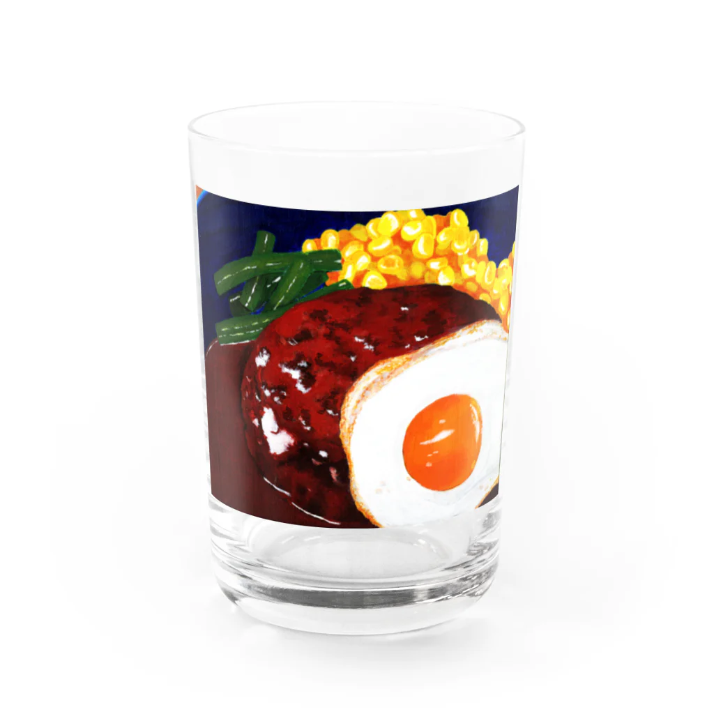 sasa-koの目玉焼きのせハンバーグ Water Glass :front