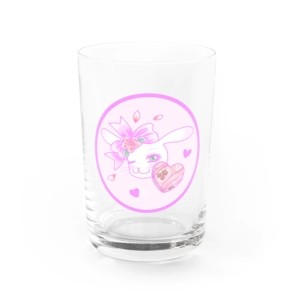 Rabbitflowerの♥らびこ♥バレンタイン Water Glass :front