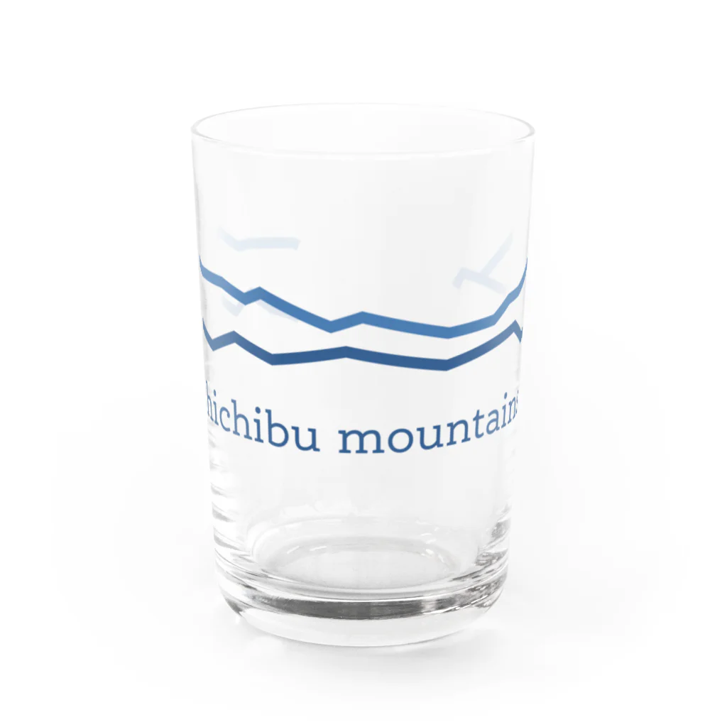 KAWAGOE GRAPHICSの川越から見た秩父の山々 Water Glass :front