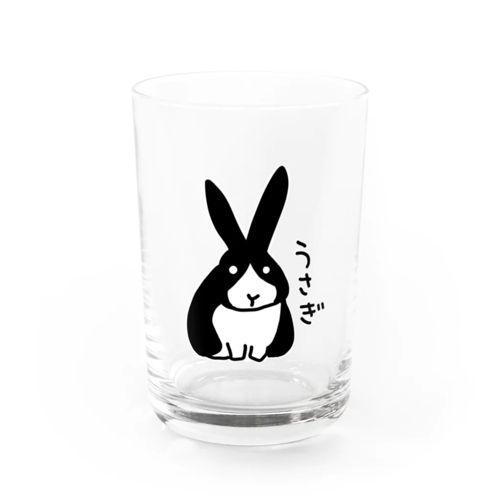 いきものや　のの（別館）の白黒うさぎ Water Glass :front