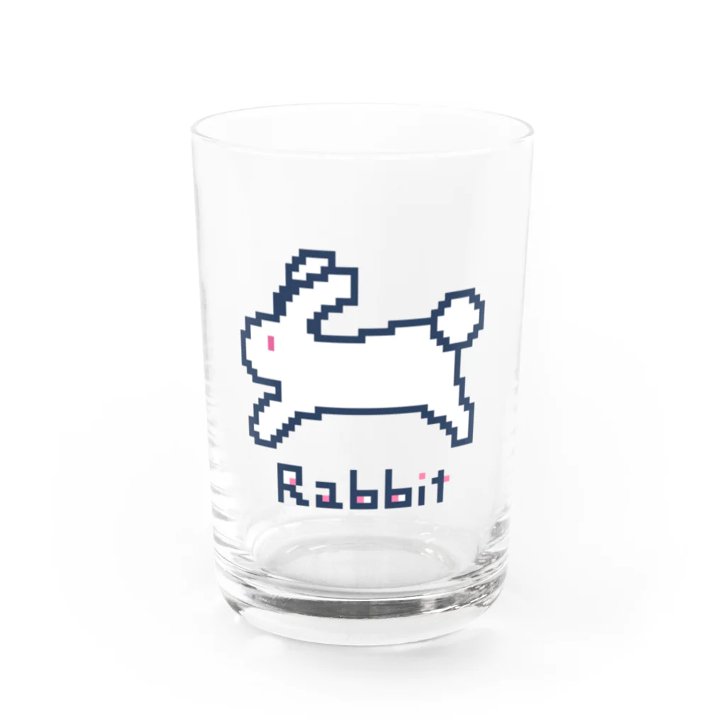 なでしこ@デザインのドット絵うさぎ Water Glass :front