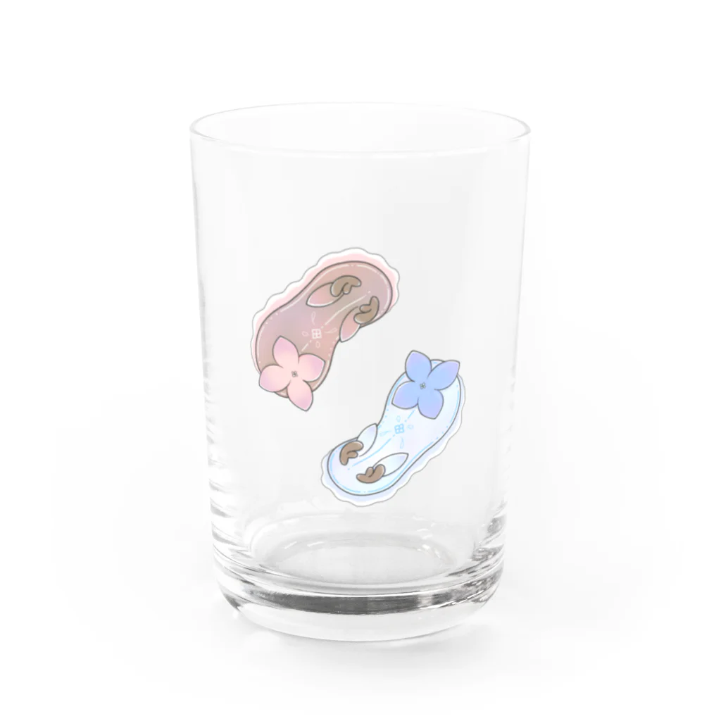 Jackalope Houseのツノアリウサギアジサイモドキウミウシ 2匹ver. Water Glass :front