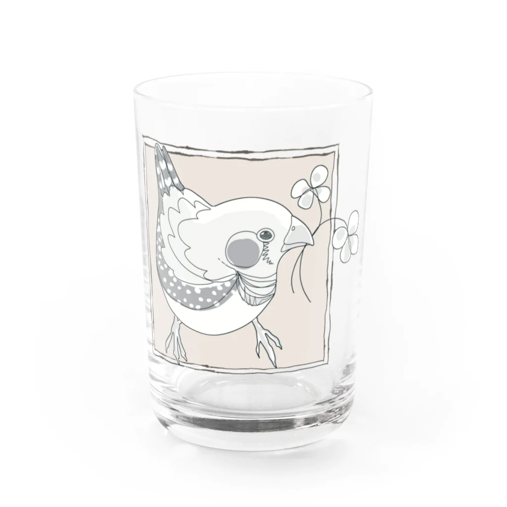 月見里のしあわせキンカチョウ Water Glass :front