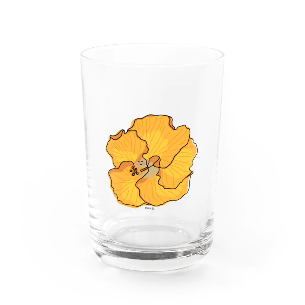 rukappleのオレンジハイビスカス　Orange Hibiscus Water Glass :front