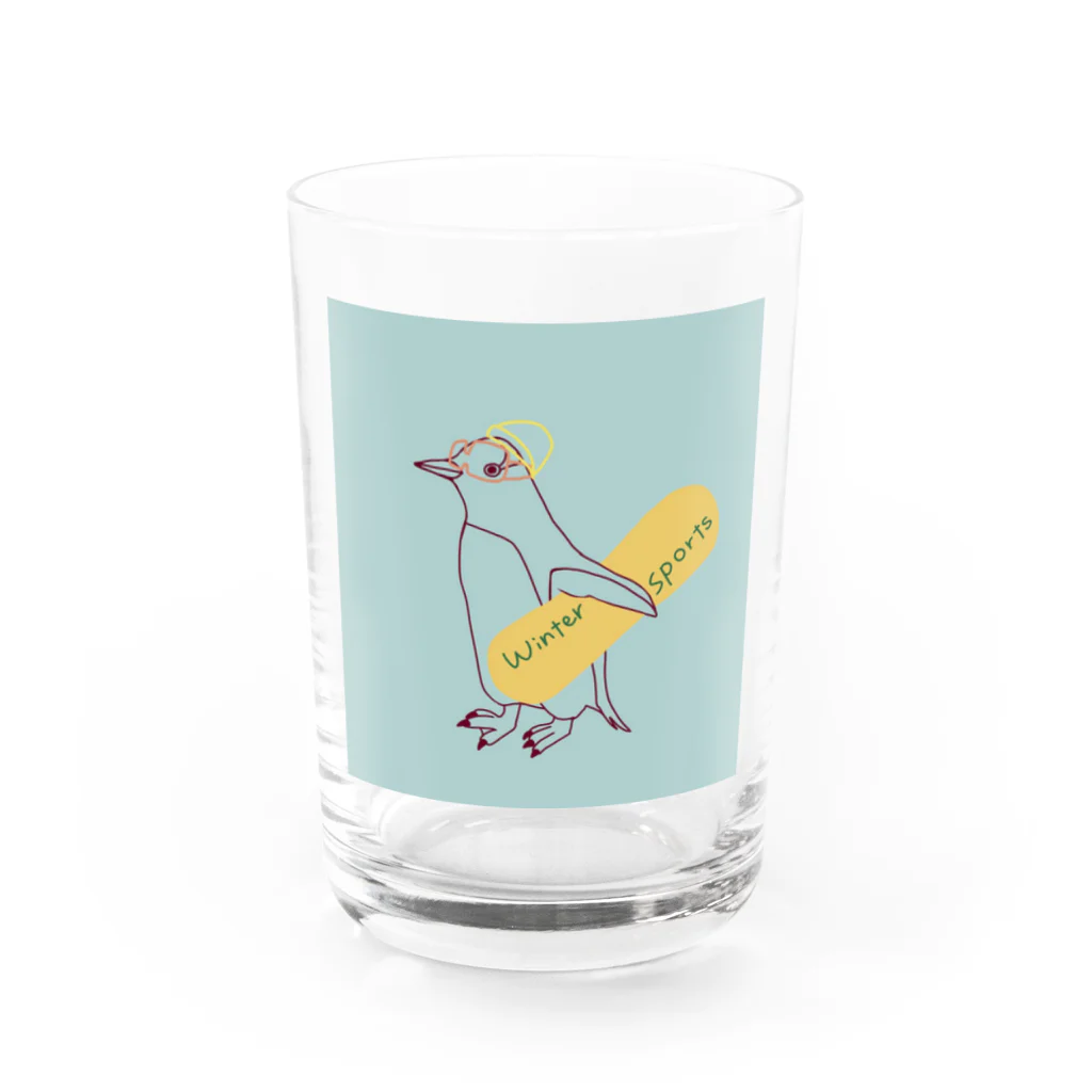 ピゴセリス属のからふるスノボジェンツーペンギン Water Glass :front