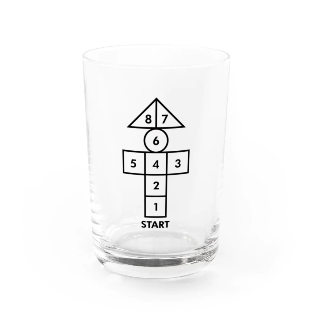 オノマトピアのかかしのケンパ（レトロデザイン） Water Glass :front