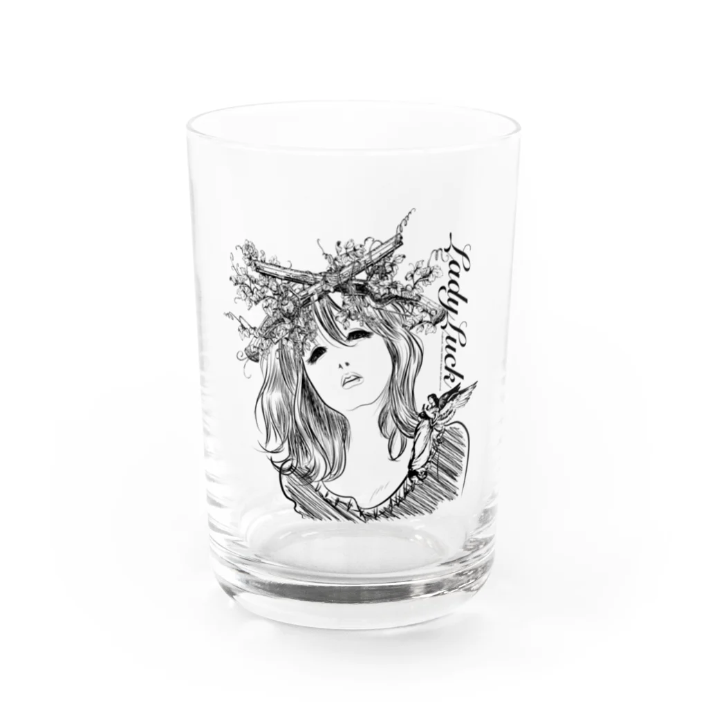 コーヒーロールのLady Luck-1 Water Glass :front