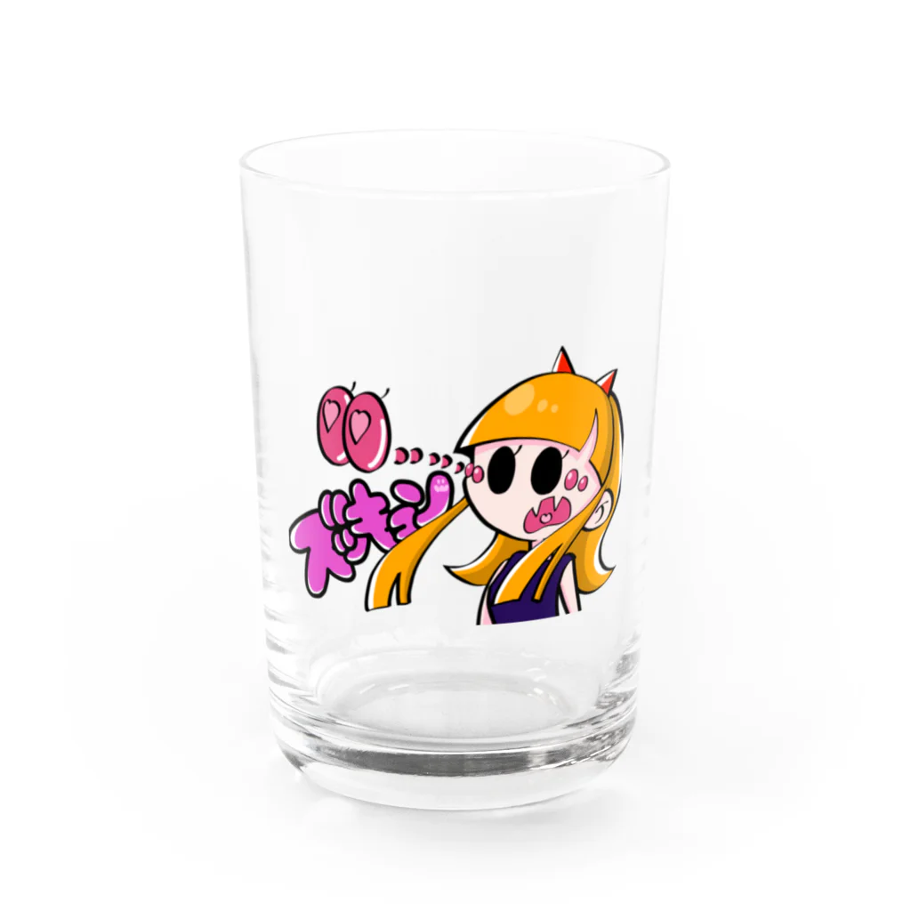 MOG WORK'sのずっきゅんもくりちゃん Water Glass :front