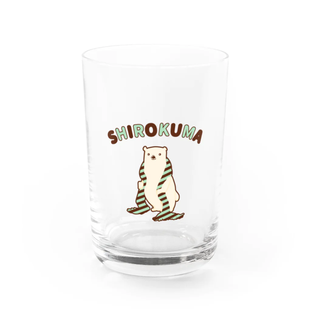 ari designのシロクマにマフラーを（チョコミントカラーVer.） Water Glass :front