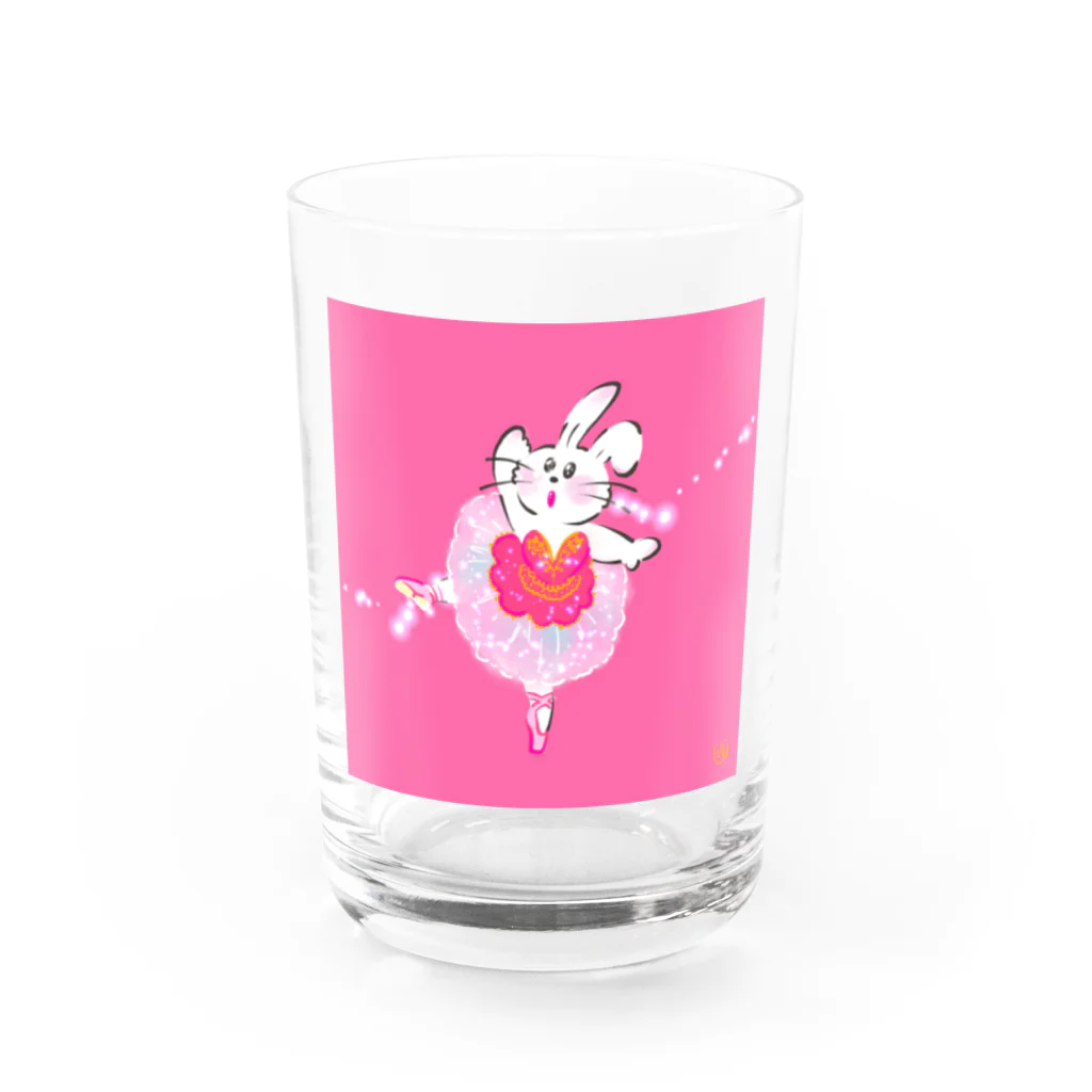 うみ工房・なかにしちさと　のうさぎのバレリーナ（コッペリア） Water Glass :front