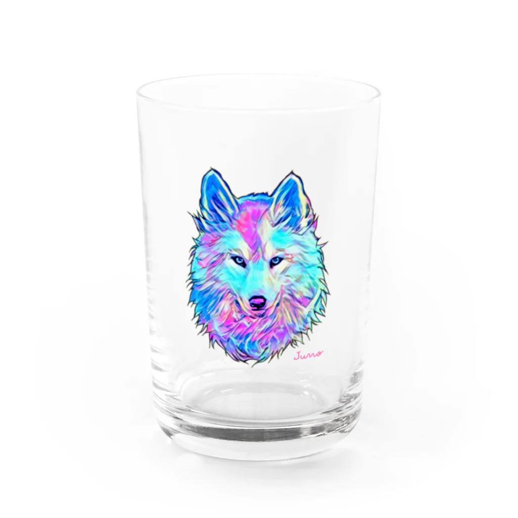 ジュノの秘密のアトリエのオオカミ／Juno Water Glass :front