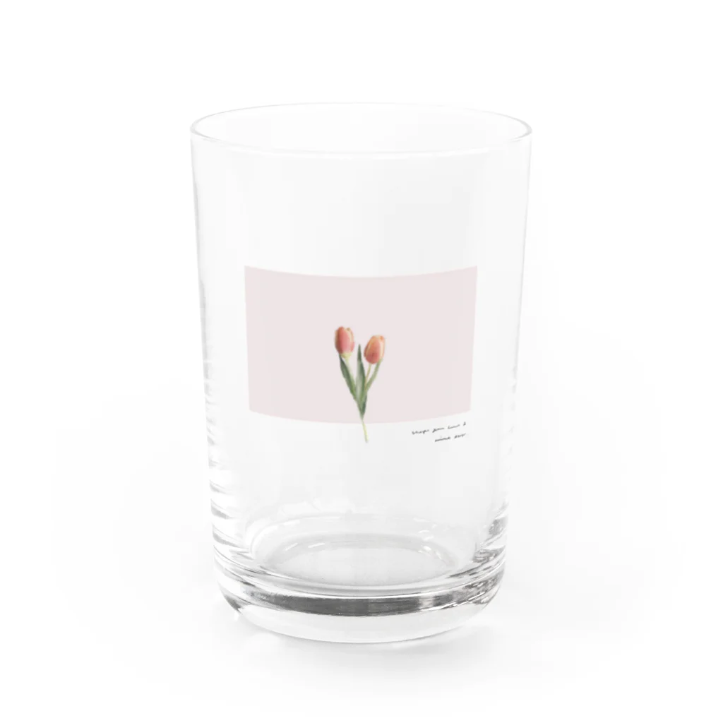 rilybiiのtwo peach tulip . Water Glass :front