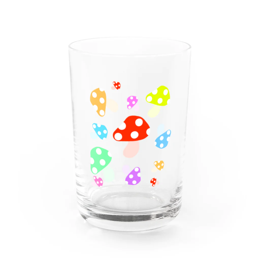 ポイズン抹茶のいろいろキノコ Water Glass :front