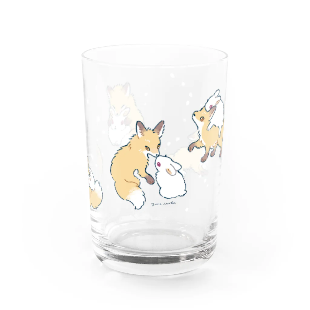 星を紡ぐ舟のこぎつねうさぎ Water Glass :front