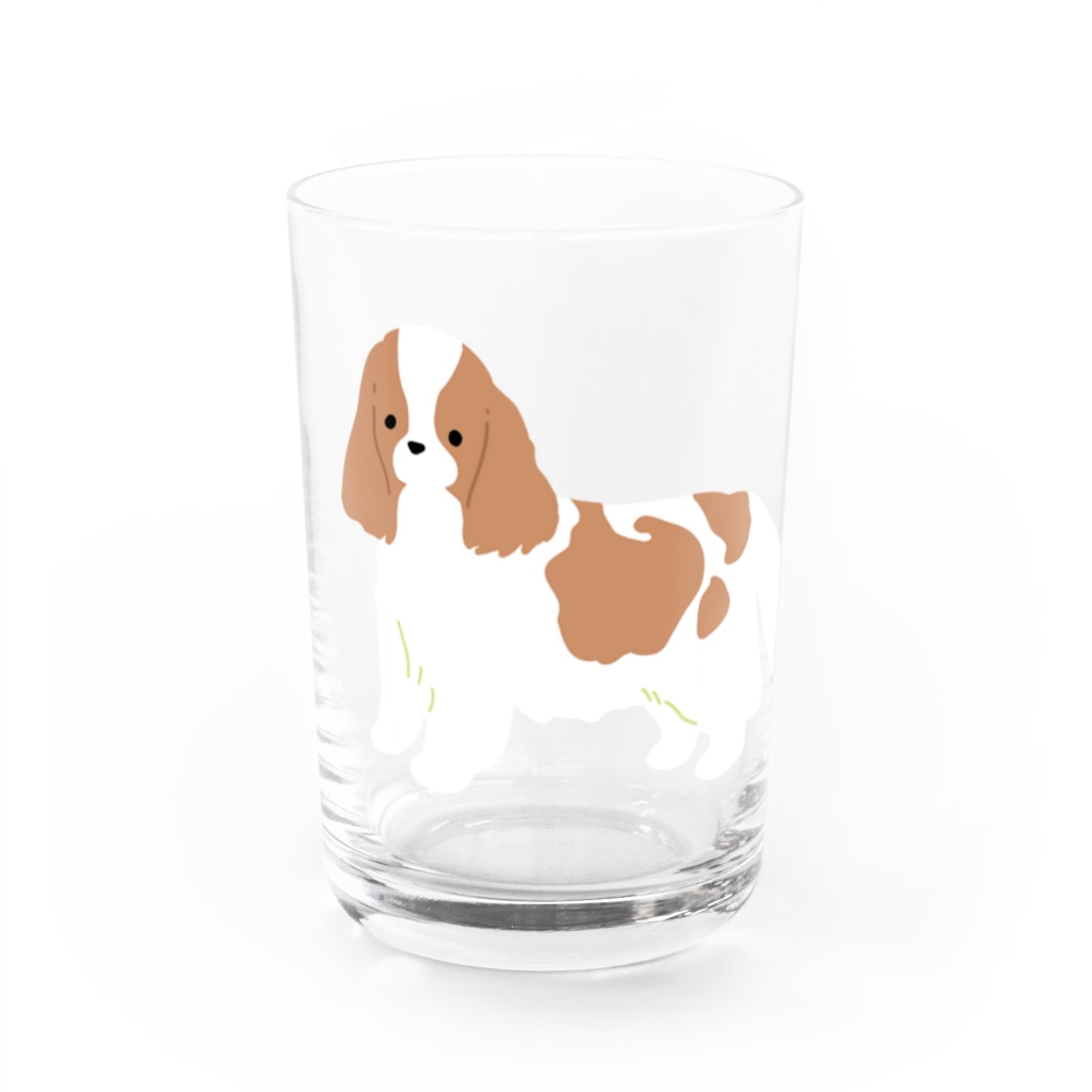 Kotetsu diary(SUZURI店)のゆるゆるキャバリア Water Glass :front
