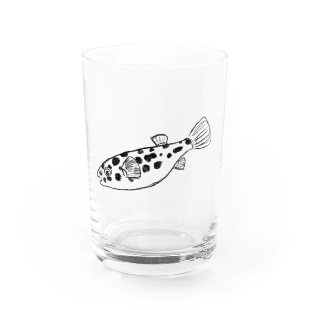 渓鯉庵のミドリフグ Water Glass :front