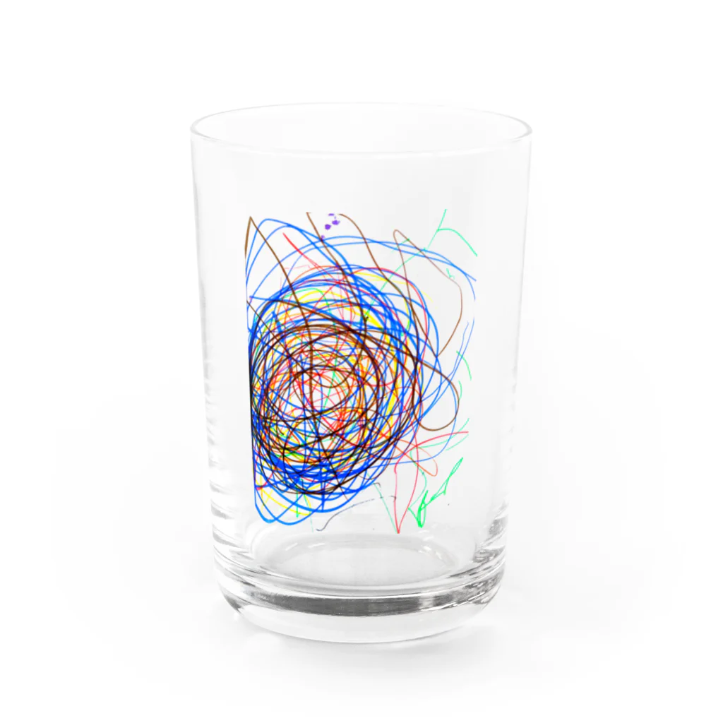 runの息子の絵 Water Glass :front