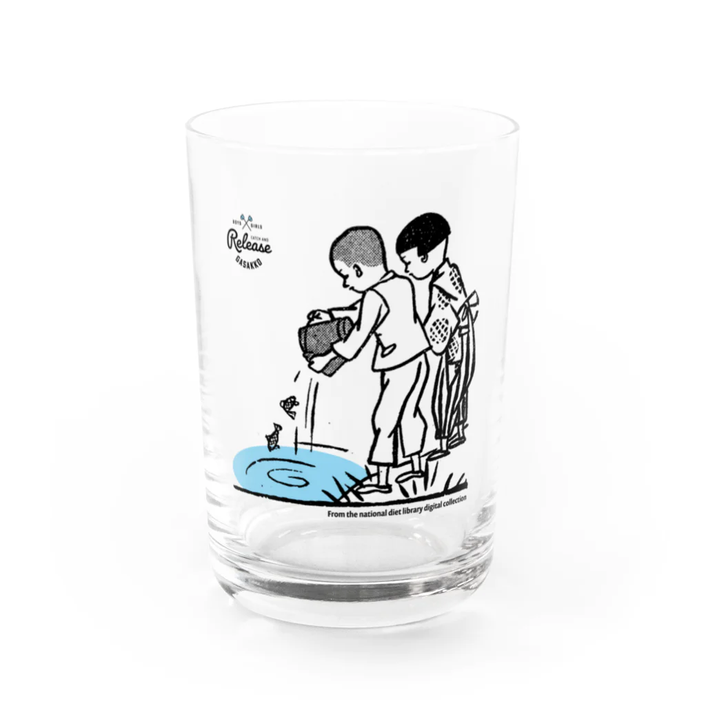 がさっ子クラブのRelease_KIDS イラスト（ブラック） Water Glass :front