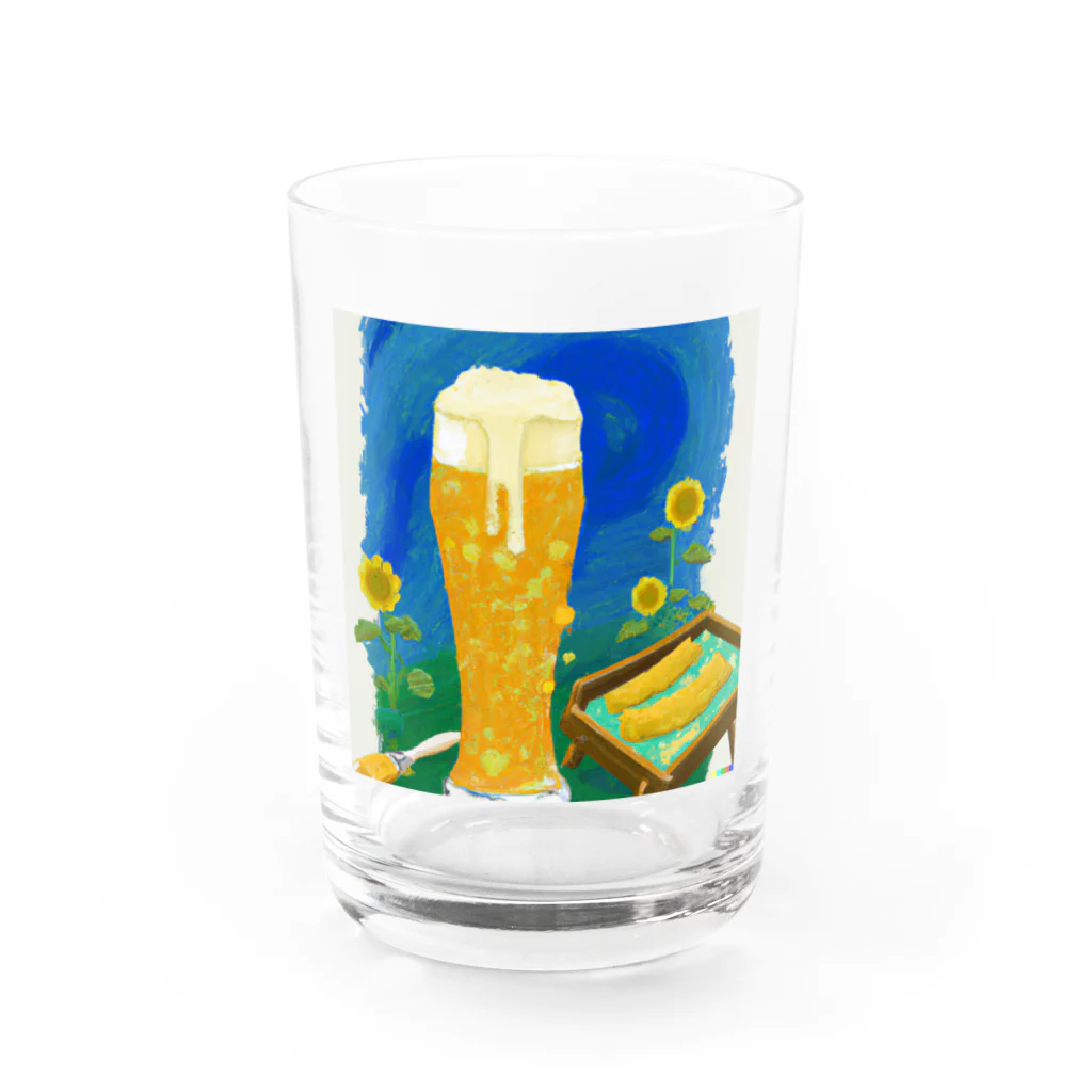 Rex Fitnessのビール（ゴッホ風） Water Glass :front