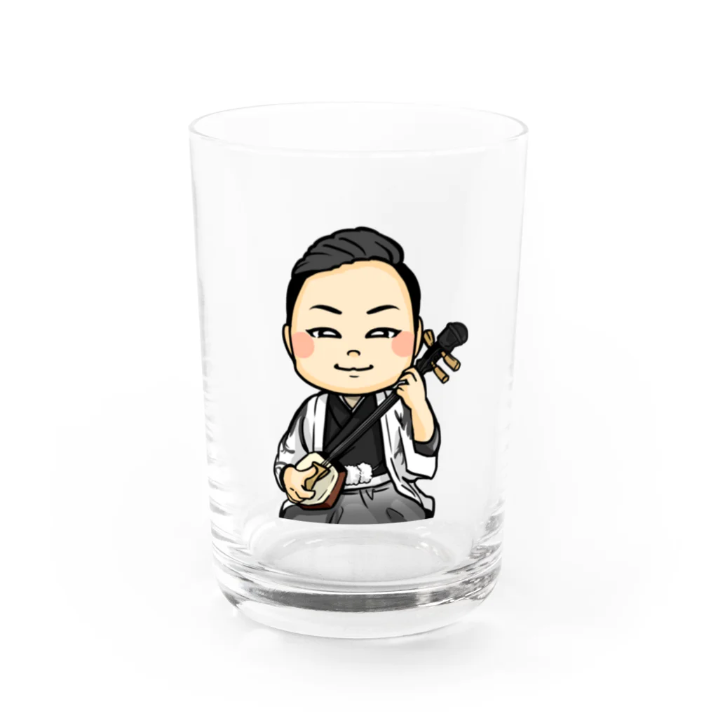 津軽三味線絃龍会の龍ちゃん Water Glass :front