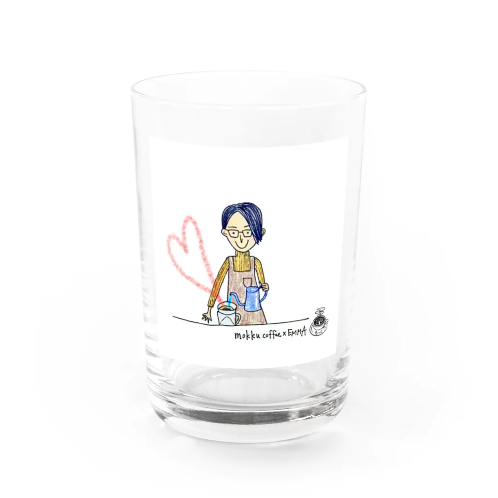 ..EMMAの珈琲の店もっく×EMMAコラボアイテム Water Glass :front