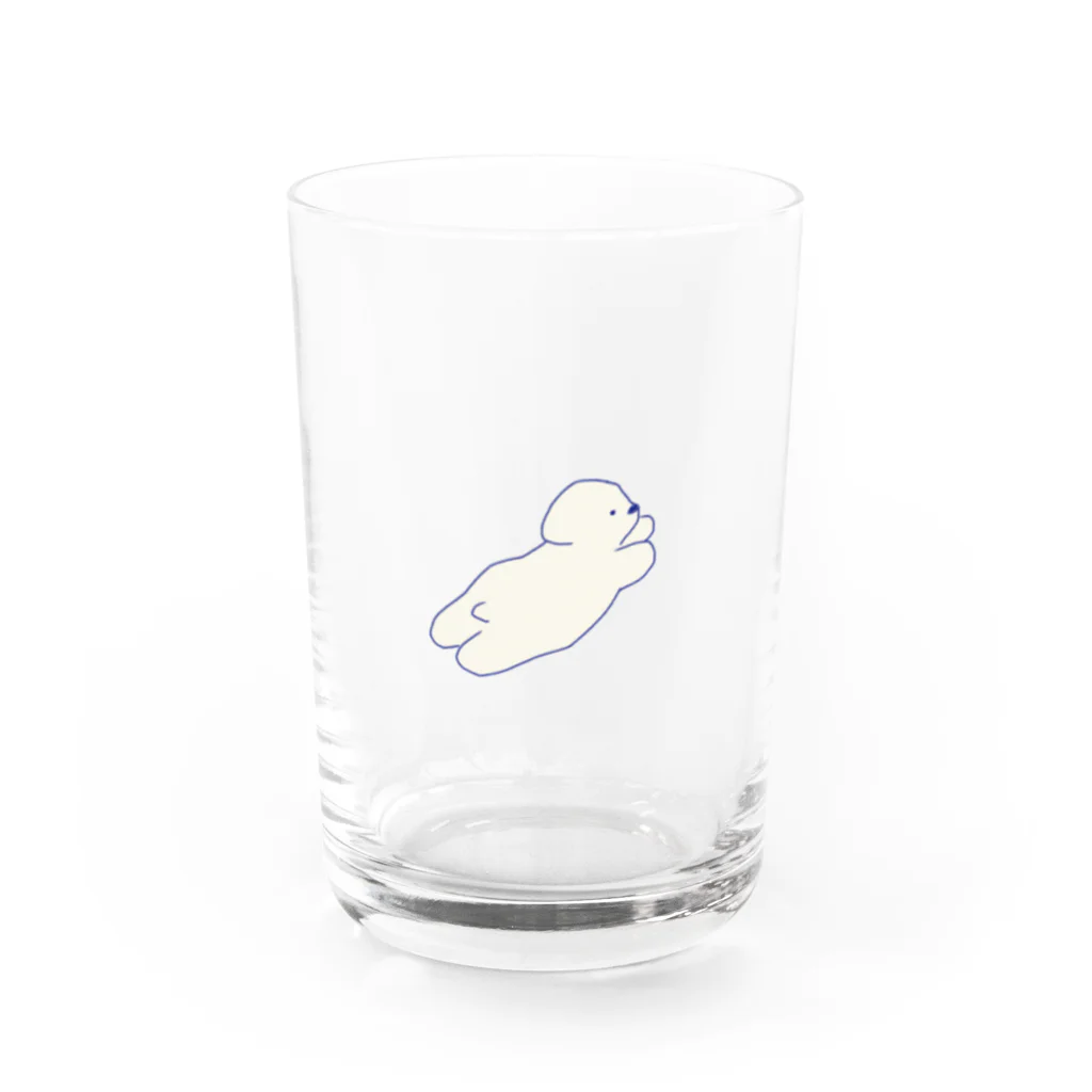 みにゆん　ねこのRunning puppy Water Glass :front