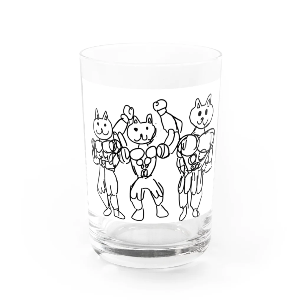 seichaaanのマッスル猫 Water Glass :front