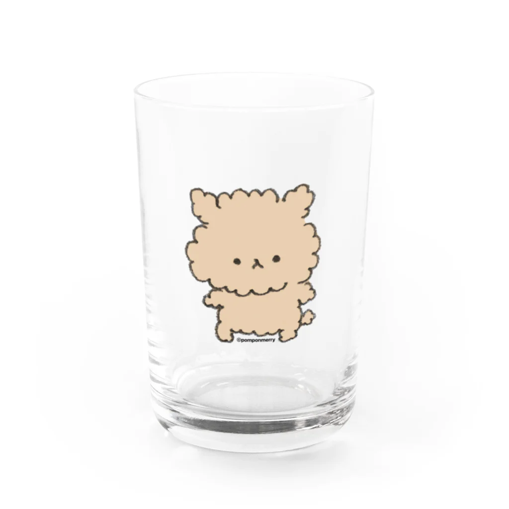 pomponmerry®︎のベビートイプードル Water Glass :front