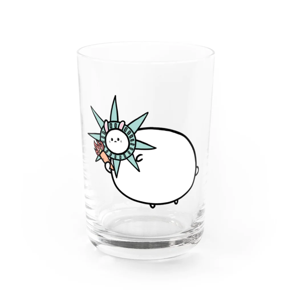 ウサギ幕府のおまんじゅうウサギ【ウサギ幕府】 Water Glass :front