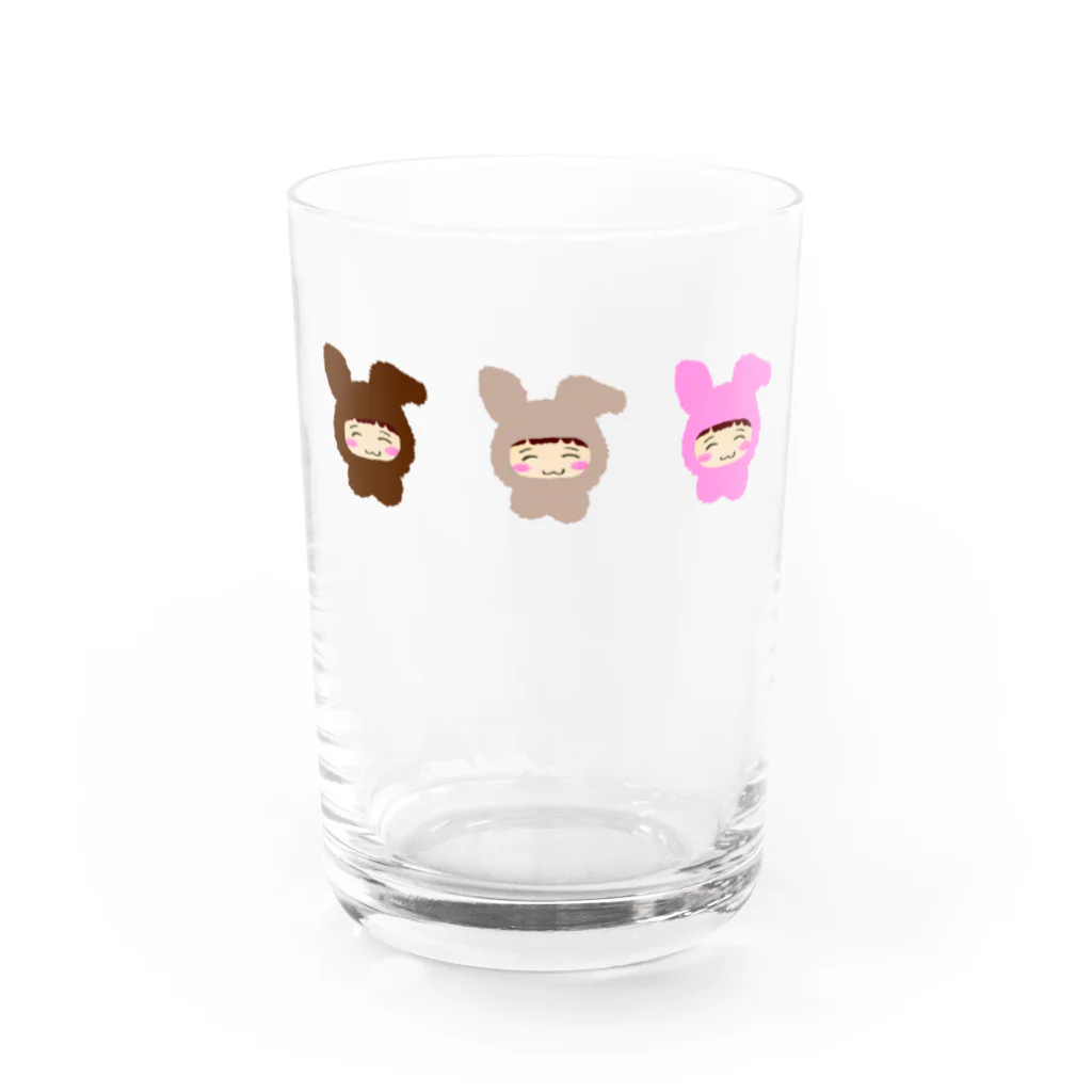 ちびもりのちいちゃん🧒ときどきUSAGI🐰 Water Glass :front