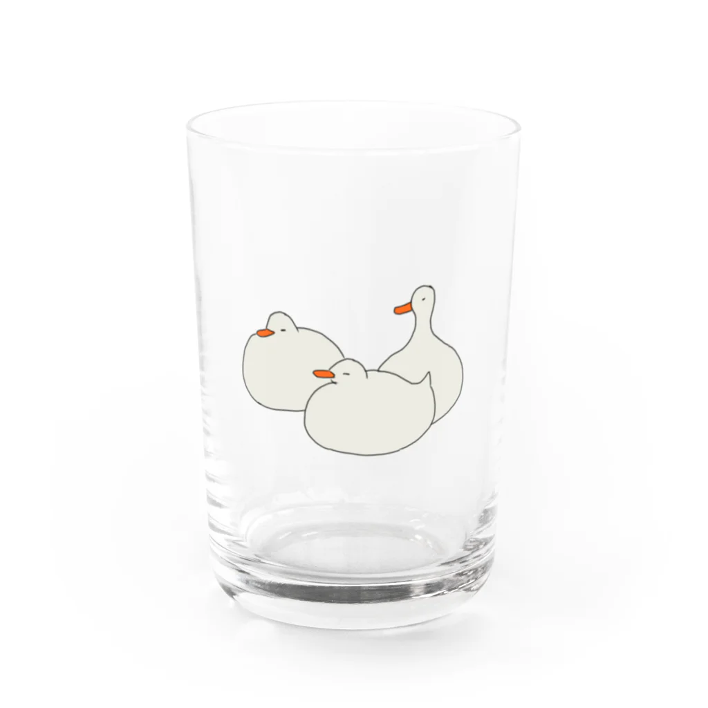 みにゆん　ねこのThree little ducks. Water Glass :front