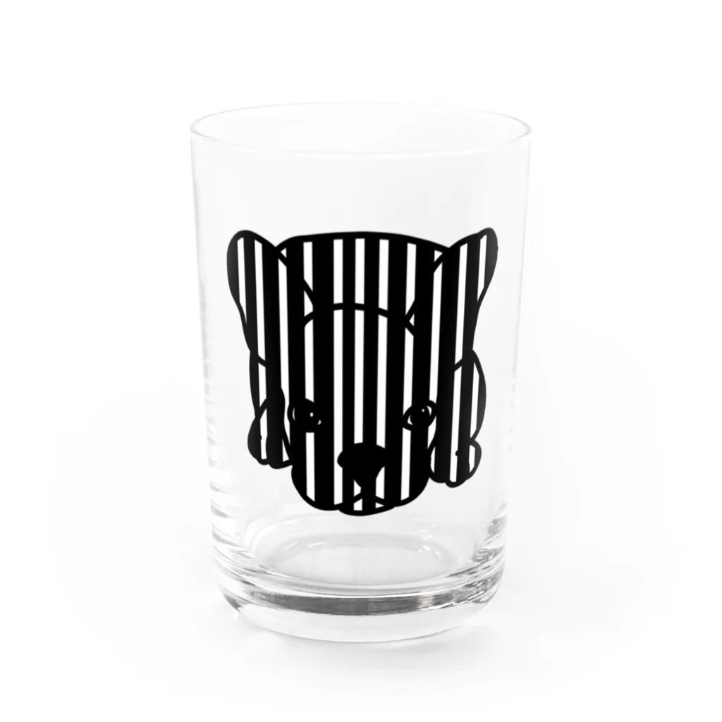 みつまめこshopのストライプ犬 Water Glass :front