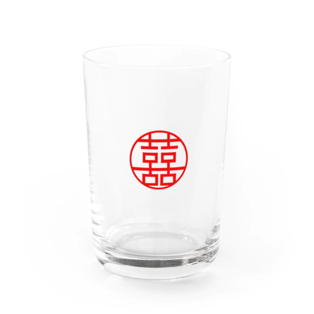 ヒガンバナの囍 Water Glass :front