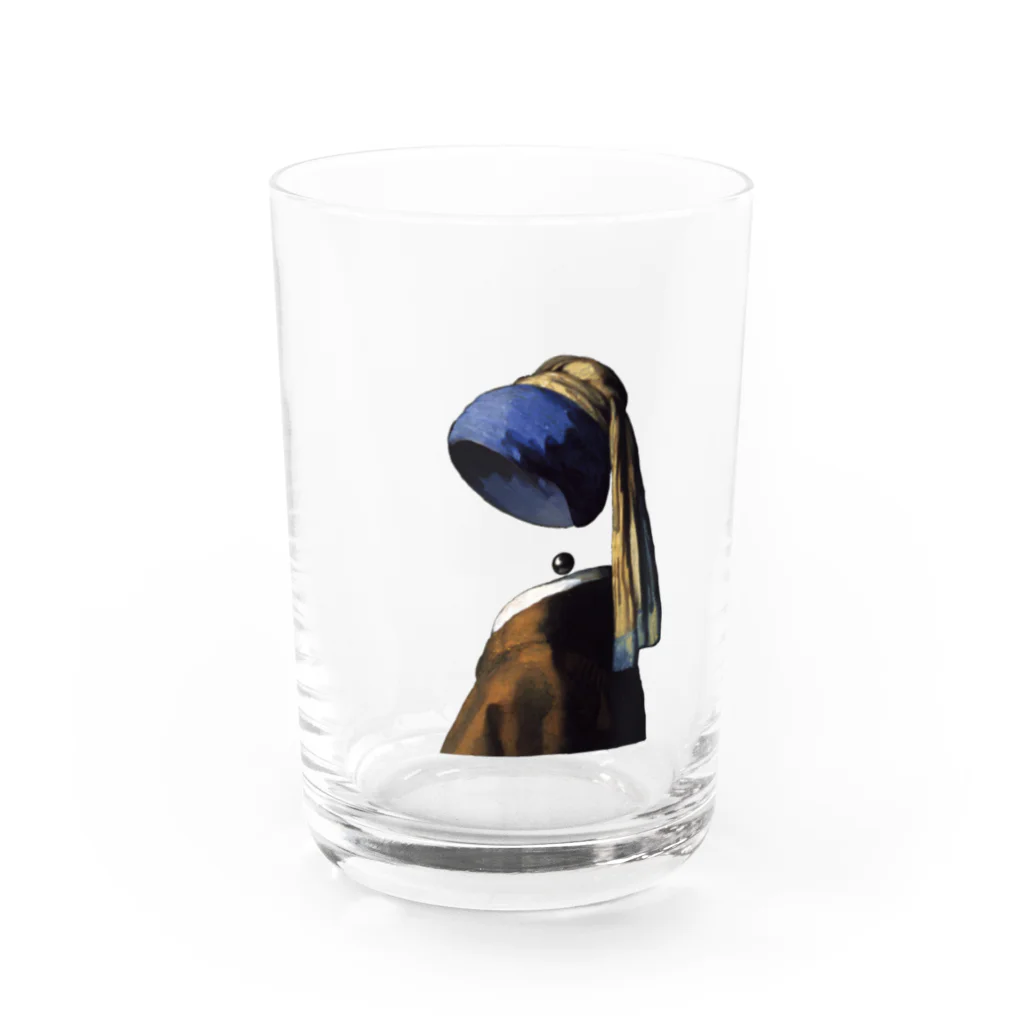 たこのおばけの透明な真珠の耳飾りの少女 Water Glass :front