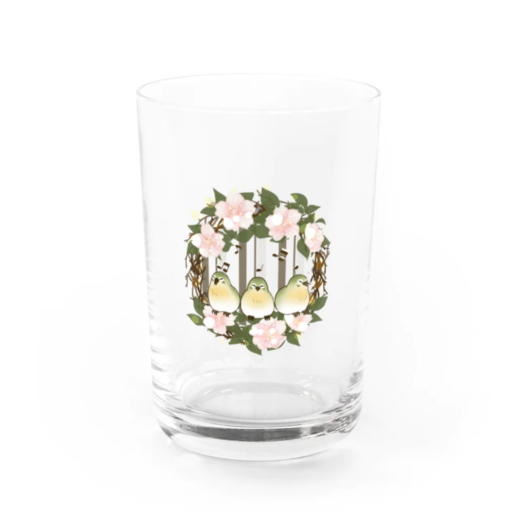 甘栗堂のメジロくん　グラス Water Glass :front