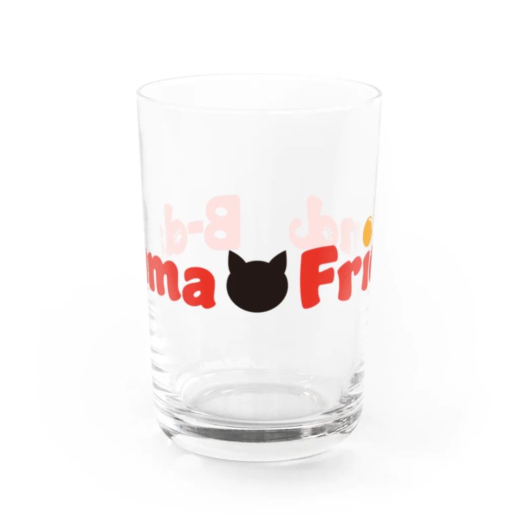 B-damaFriendオリジナルグッズのビー玉フレンド 猫&ロゴ2 グラス前面