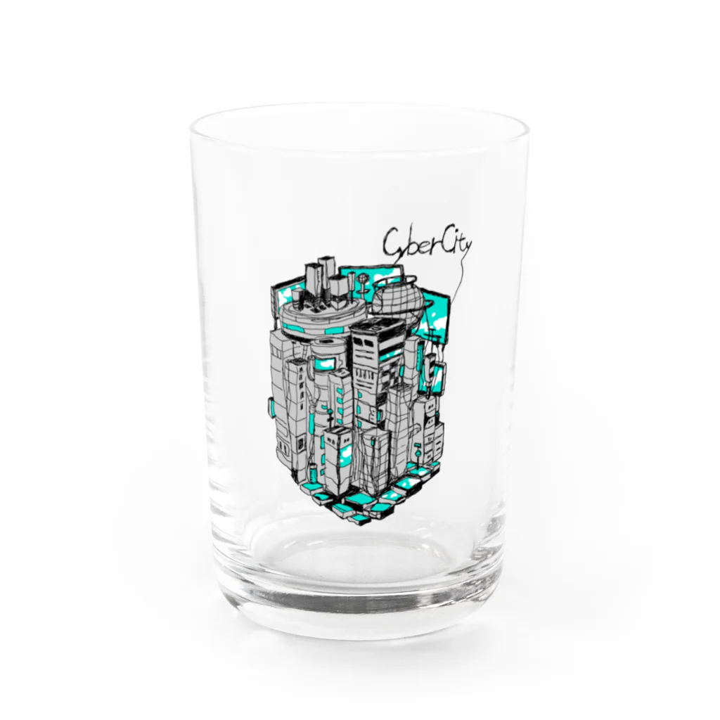 羽根の生えたてるてるのcybercity Water Glass :front