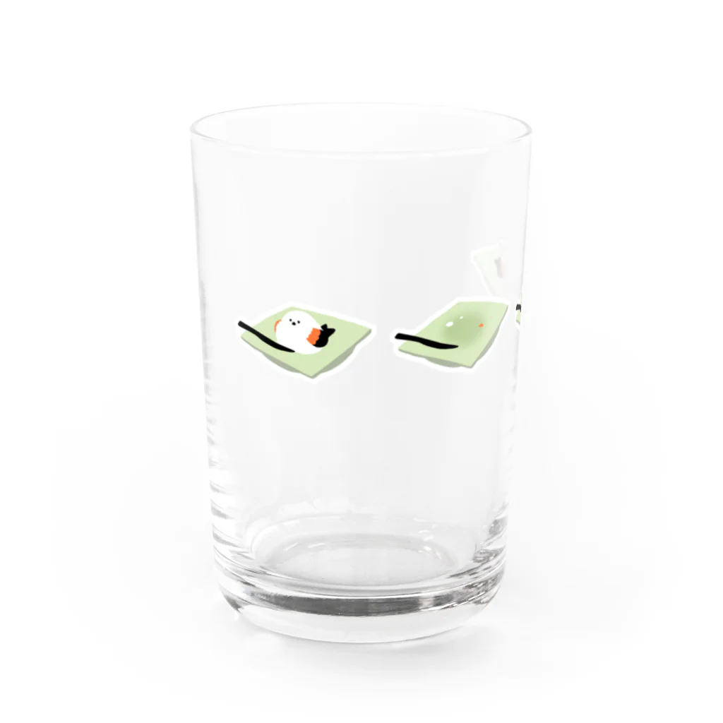 ぺけまるしょっぷの練切シマエナガグッズ Water Glass :front