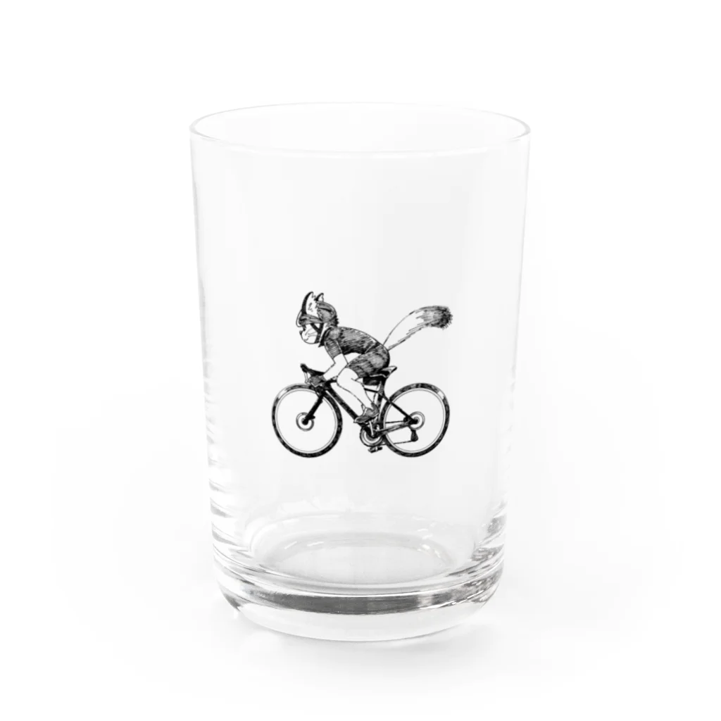 空想画学販売所の猫のロードレーサー　女子 Water Glass :front