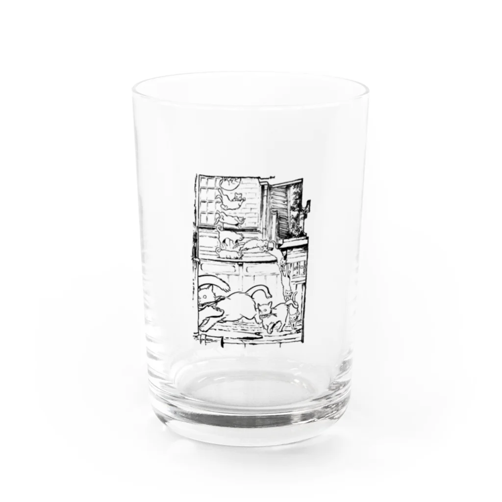 空想画学販売所のドロボウ猫はニンジャ猫 Water Glass :front