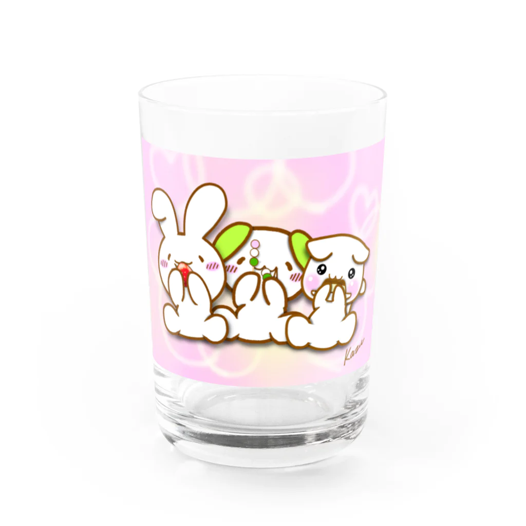 けあうさSHOPのハムハムけあうさトリオ Water Glass :front