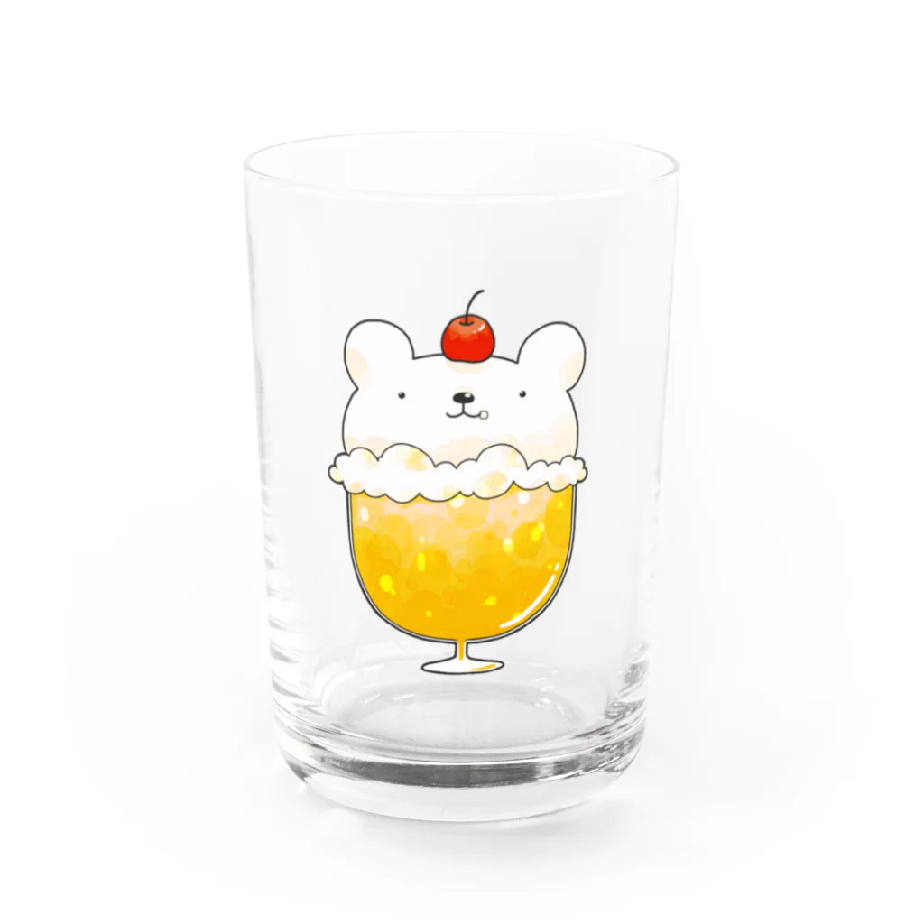 pecori ぺこりのしろくまのクリームソーダ　オレンジ味 Water Glass :front