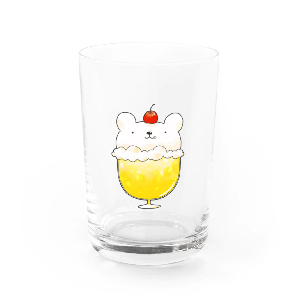 pecori ぺこりのしろくまのクリームソーダ　レモン味 Water Glass :front