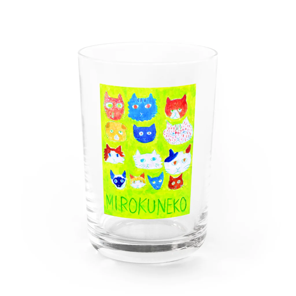 MIROKUちゃんのゆるかわゆるかわご近所ねこ集合 Water Glass :front