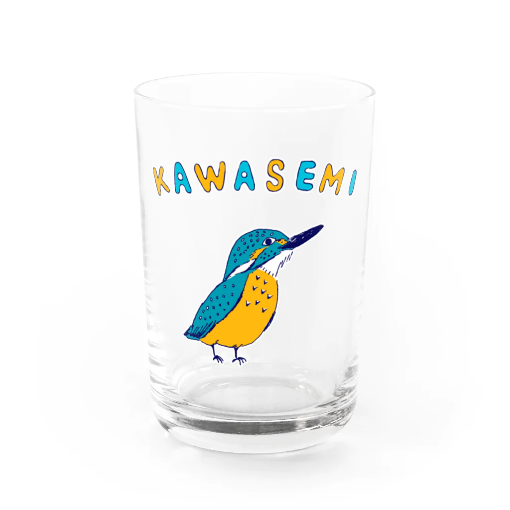 NIKORASU GOの野鳥デザイン「カワセミ」（Tシャツ・パーカー・ETC）） Water Glass :front