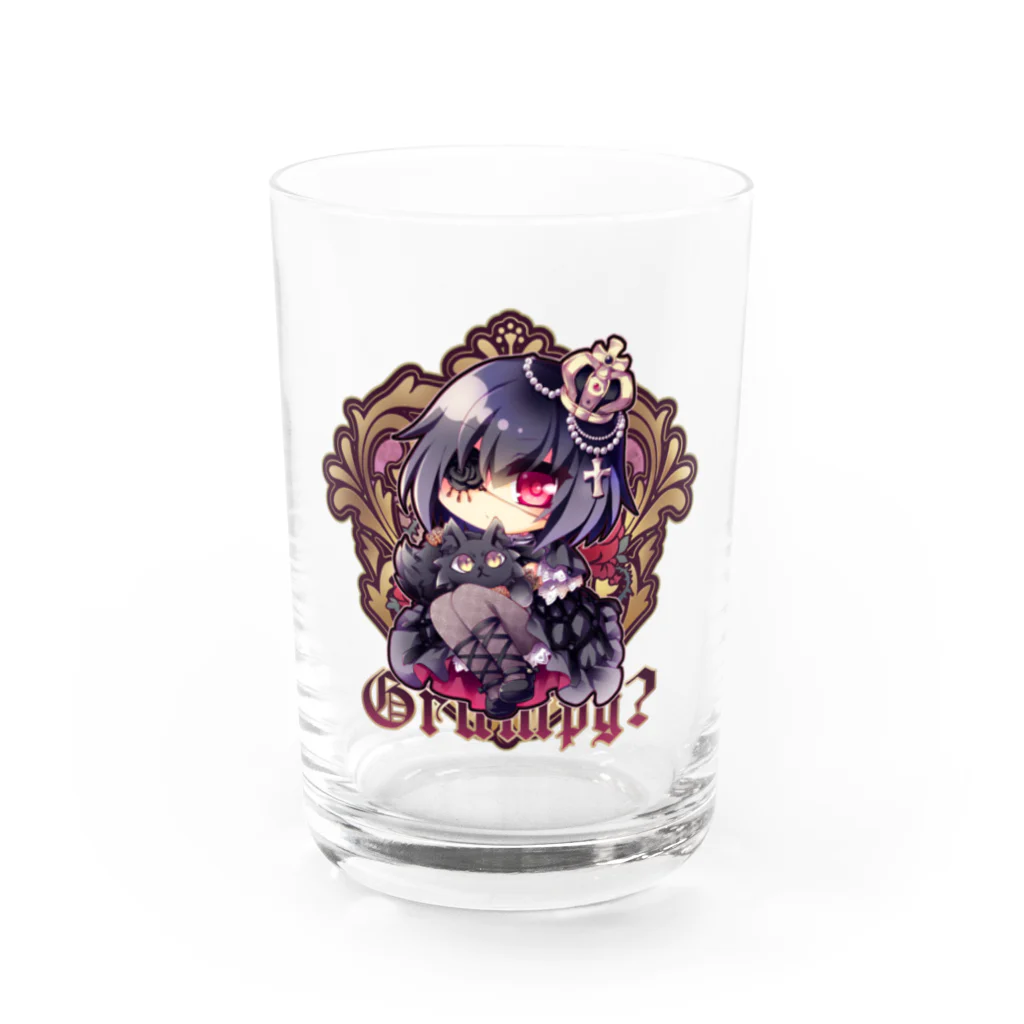 月蝕ざっか店＠SUZURIの不機嫌と王冠とお猫さま - Ctype Water Glass :front